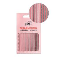 E.Mi, 3D-стикеры №118 Линии серебро Charmicon 3D Silicone Stickers